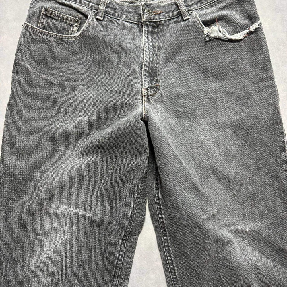 Denver Hayes Mens 34x30 Faded Black Distressed Straight Leg Denim Jeans - Picture 3 of 11